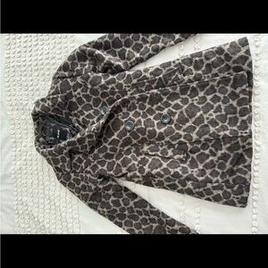 Faux leapord fur kids coat